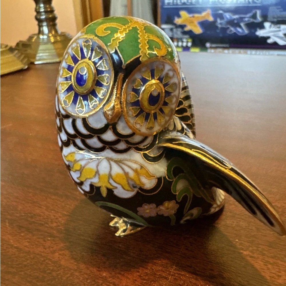 Muscany Owl Vintage House of Fabergé and Franklin Mint
Cloissone Collection 22k